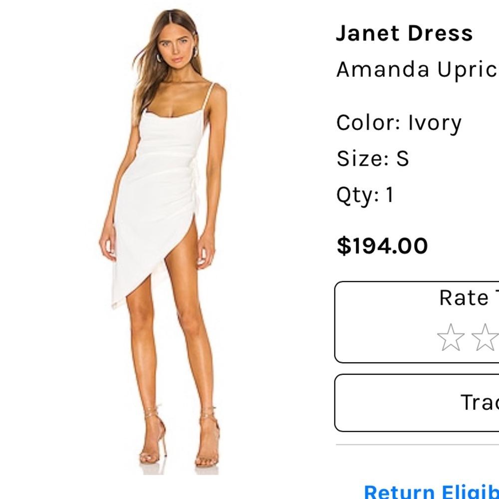 Amanda Uprichard Janet Dress - Strappy White Mini Dress NWT